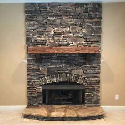 Synthetic stone fireplace in Roswell Ga