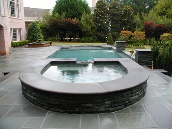 Pool with Bluestone Deck and Thermal Finished Coping in Duluth, GA