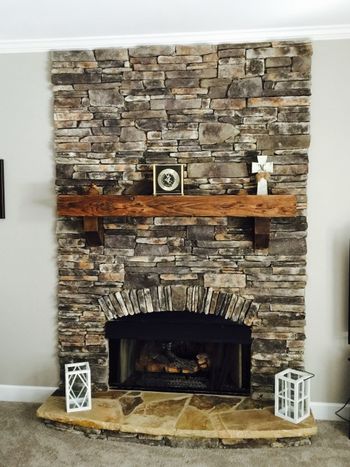 Custom Synthetic Stone Fireplace GA