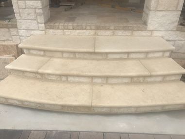 Texas Cream Limestone Steps in Duluth, GA (1)