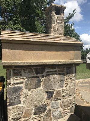 Stone Pizza Oven with Stone Roof Tiles in Cumming, Ga (2)