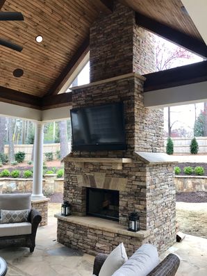 Outdoor Stone Fireplace Alpharetta, GA (1)