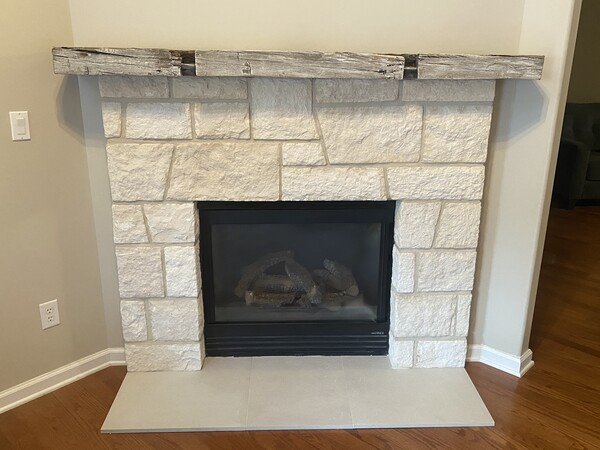 Texas Limestone Fireplace in Suwanee, GA (1)