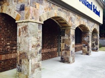  Custom TN fieldstone Ashlar with freestanding stone arches in Suwanee, GA