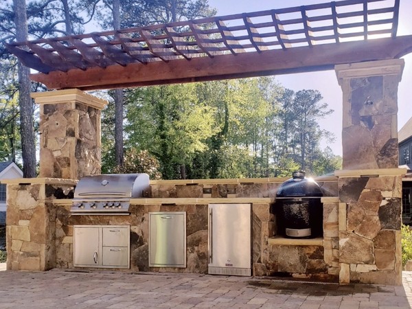 Outdoor Grilling Station with Cedar Arbor Installation in Marietta, GA (1)